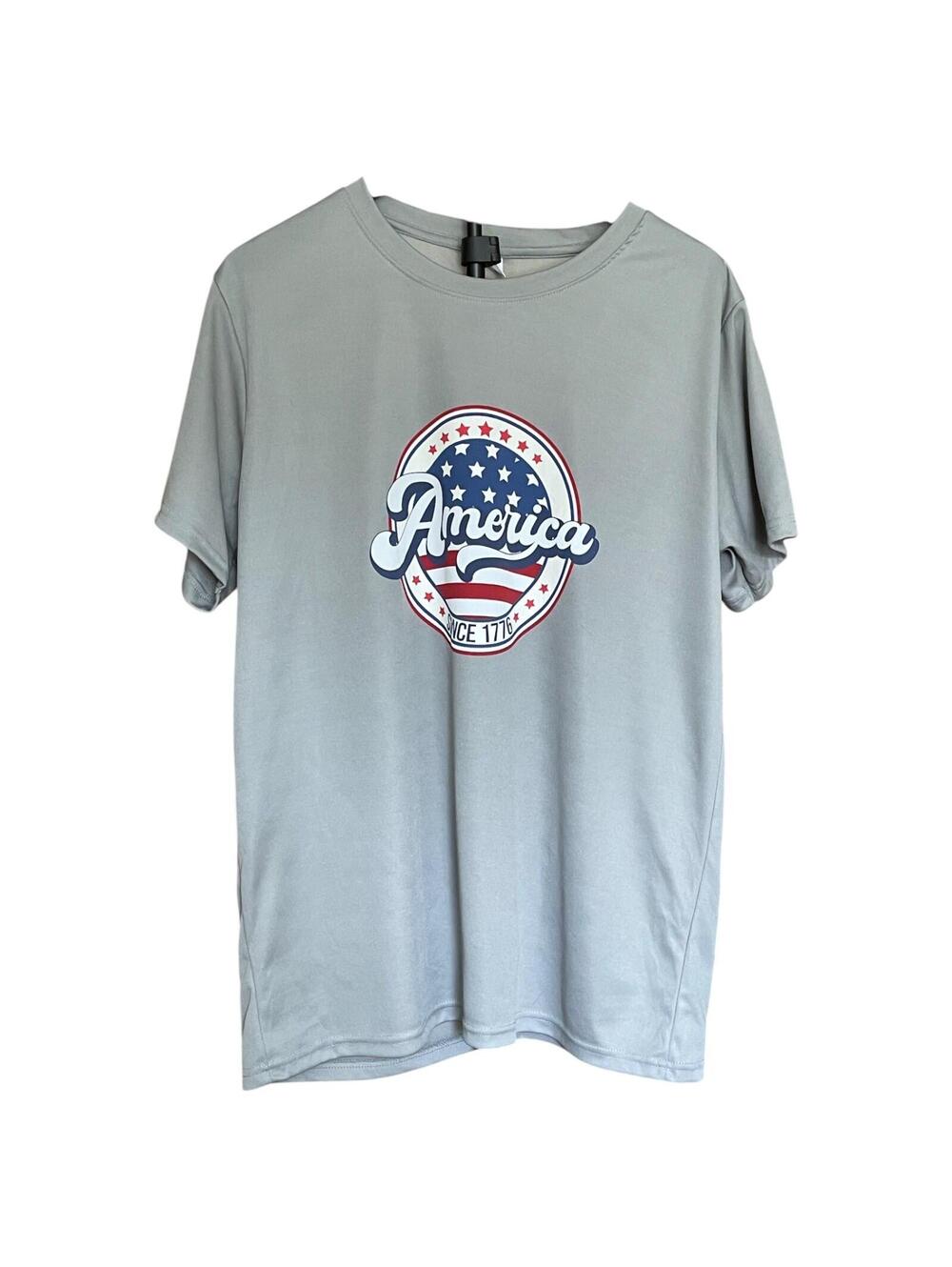 America Since 1776 Patriotic Performance T Shirt Men's Large